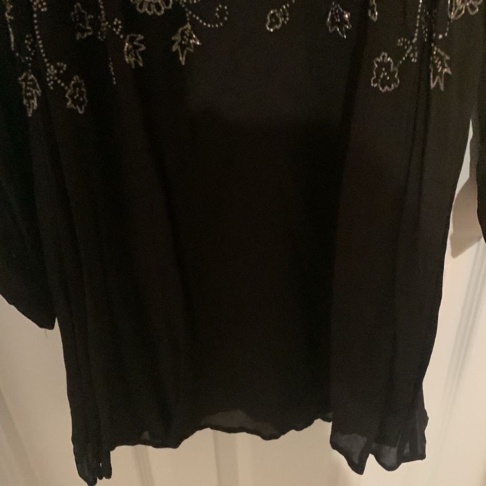 NWT-Anthropology-Ranna Gill size XS black dress with beads - Picture 4 of 6